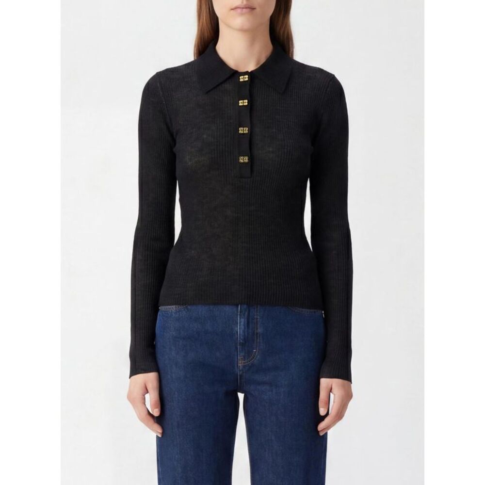 Ganni Polo Shirt Woman Black